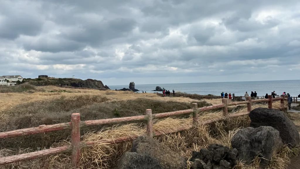 Hidden beach on Jeju Island